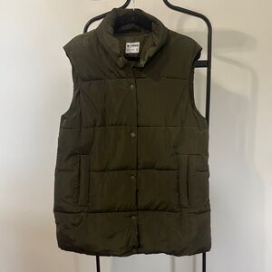 Ci Sono Dark Green Quilted Vest